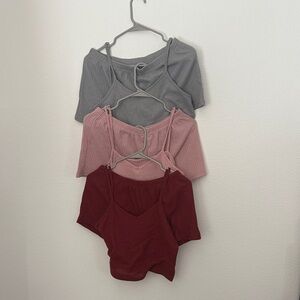 (3 pj sets) Stylish Women's Pj- Gray, Pink, and Red